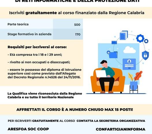 Un corso per RESPONSABILE DELLA SICUREZZA DI RETI INFORMATICHE E DELLA PROTEZIONE DEI DATI.