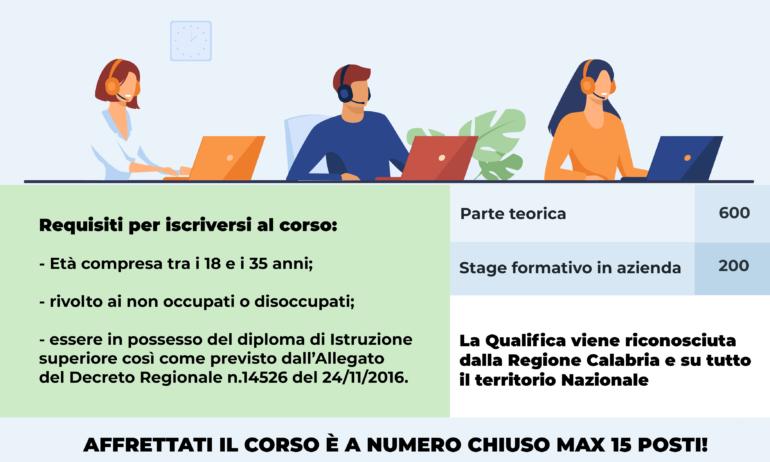 Corso per OPERATORE PER IL SERVIZIO DI ACCOGLIENZA