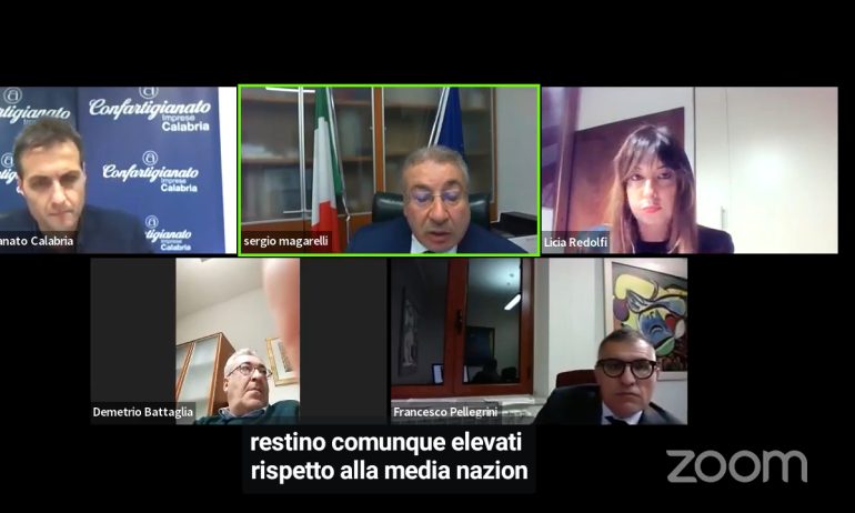 “Economia in Calabria, tra crisi, crescita, legalità e illegalità”, al webinar di Confartigianato Imprese Calabria il procuratore della DDA di Reggio, Paci: gli imprenditori denuncino le vessazioni