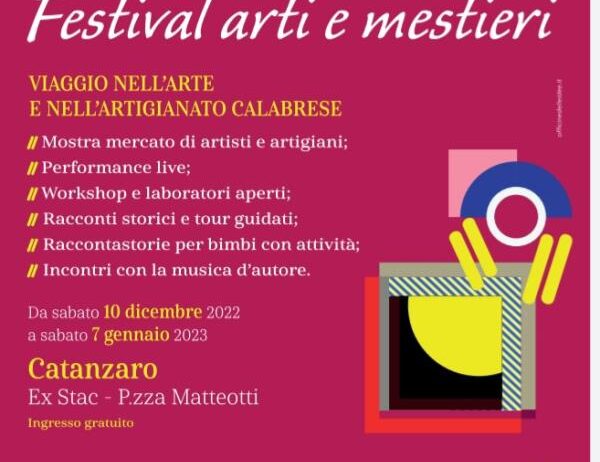 A Catanzaro ritorna “RaccontArti” il festival che racconta l’artigianato della nostra terra